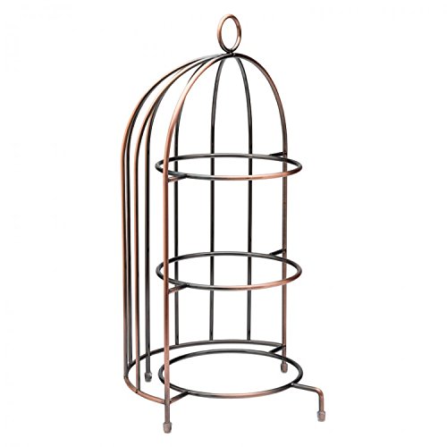 Utopia by Chefline 3 Tier Copper Birdcage Plate Cake Stand Buffet 44x22cm Afternoon Tea