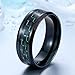mensring Couple Rings Black Gold Plated Green Cz Womens Wedding Ring 8mm Titanium Steel Mens Wedding Band (Please Buy 2 Rings for 1 Pair)