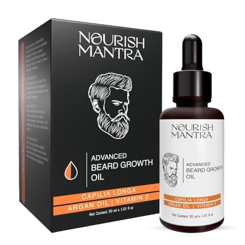 Advanced Beard Growth Oil/Made with Capilia Longa, Argan Oil, Vitamin E and Jojoba Oil/For Fuller, Thicker and Healthier Beard Growth - 30ml | 1.01 Fl Oz (Pack of 1)