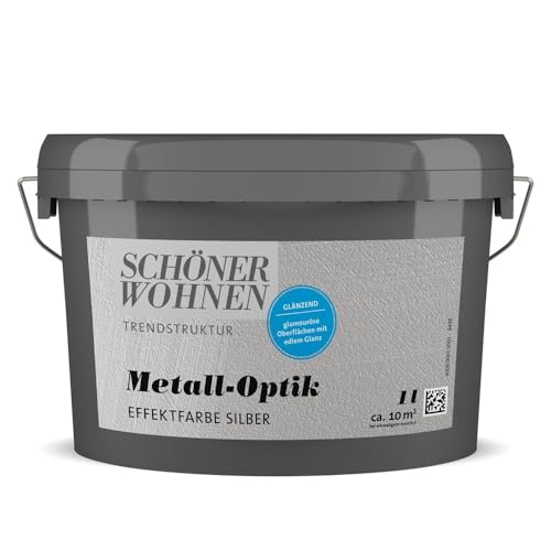 Schöner Wohnen Trendstruktur Metall-Optik glänzend silber 1L
