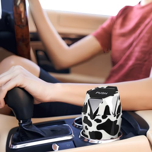 Image of Holibanna Car Trash can with Lid Compact Mini Garbage Bin for Vehicle Interior Cow Print Portable Auto Trash Container 7.87X3.54X3.54In