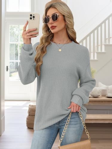 Lylinan Womens Sweaters Fall Long Sleeve Cowboy Chic Grey Medium - image 3