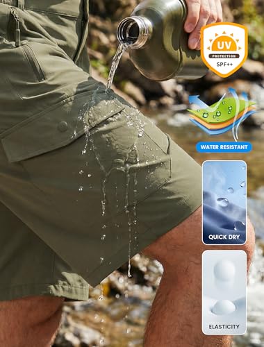 Image of Libin Men's Hiking Cargo Shorts with Pockets Work Shorts