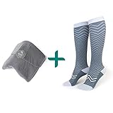 trtl Pillow & Trtl Socks Bundle - Scientifically Proven Super Soft Neck Support Travel Pillow & Trtl Compression Socks (Grey Pillow & Seattle Socks Size Large)