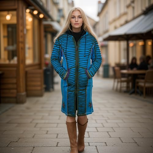 Agan Traders 2025 Spring Winter Long Ribbed Knit Stone Washed Distressed Cotton Bohemian Fleece Lined Outwear Jacket Coat4