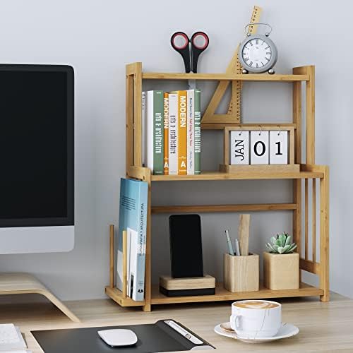 3 Tier Standing Spice Rack, Spice Storage Organizer with Knife Holder & Chopping Board Rack, Bamboo Countertop Shelves for Kitchen Bathroom, Beige