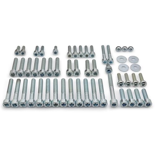 Easyboost Schraubensatz 53 Schrauben Stahl verzinkt für AM6 Schaltmoped 50 ccm MBK Xlimit Xpower DT Aprilia RS XP6-XPS Beta Rieju TZR Sherco