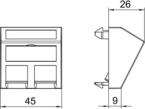Module de données pour 2 modules connexion Type C avec cadre mural - 4