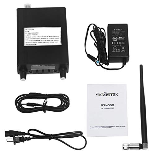 Signstek ST-05B FM Transmitter for Church, Dual Mode Long Range Stereo Broadcast with Antenna, Black