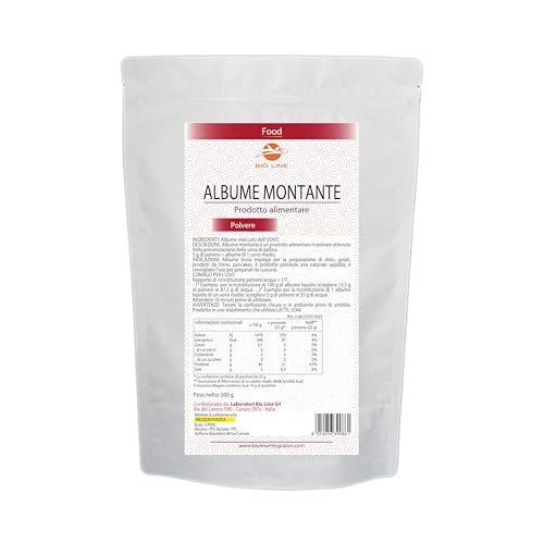 Albume D'uovo Montante in Polvere (Neutro, 500 G) Ottenuto da Uova Fresche di Gallina, Indicato per Preparazione di Dolci e Alimenti da Forno - Prodotti Alimentari Made in Italy