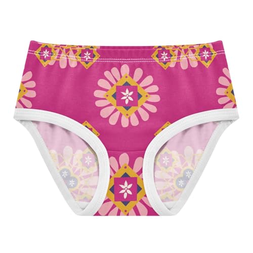Girls' Underpants Kids Cotton Underwear Panties Briefs For Girl Age 2-8 Years Red Color Floral Flower Pattern