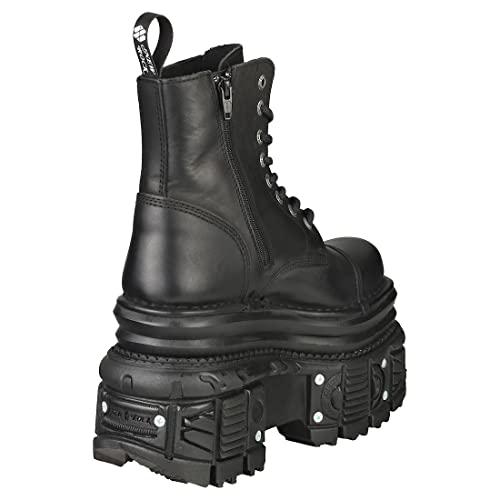New Rock Boots MILI083CCT-C4 Womens Metallic Black Leather Platform Military2
