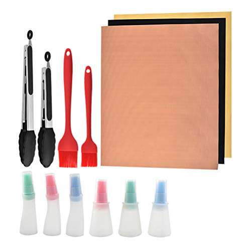 Good 3 peças de tapetes de churrasqueira resistentes ao calor antiaderentes de fibra de vidro para a