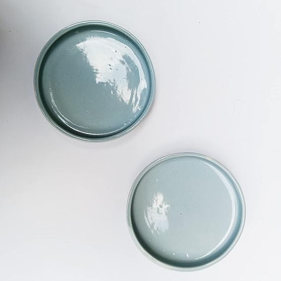 Round Ceramic Plates for Pots, Plates for Planters, Flower Pots, Succulent Pot (Set of 2)| Diameter 5 inch| (Grey) (B0DFMJPKBQ) Amazon Price History, Amazon Price Tracker