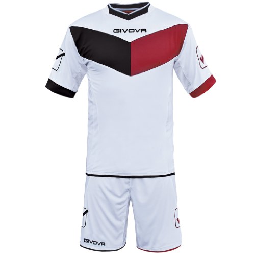 Givova Colour, Completo Calcio Unisex - Adulto, Multicolore (Nero/Rosso), M