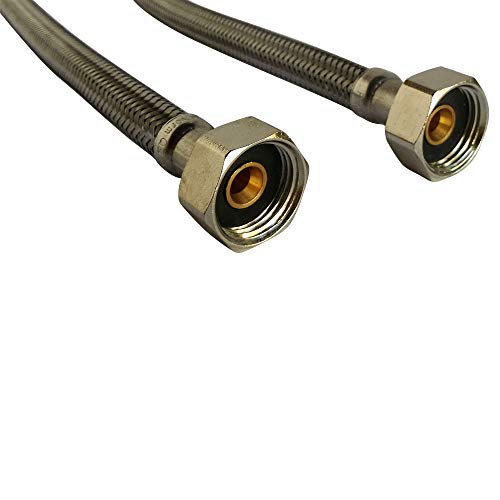 Somatherm FP985-22 2 x FF Stainless Steel Hoses 15 x 21 50 cm, Grey, Gray, 500mm- DN8 - Image 2