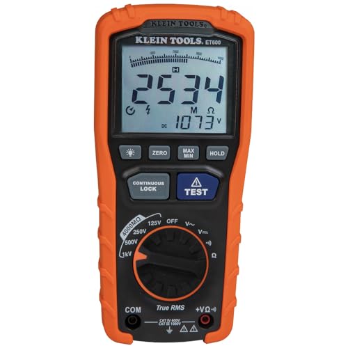 Klein Tools ET600 Multimeter, Megohmmeter Insulation Tester, 4000 Ohms Resistance thumb #9