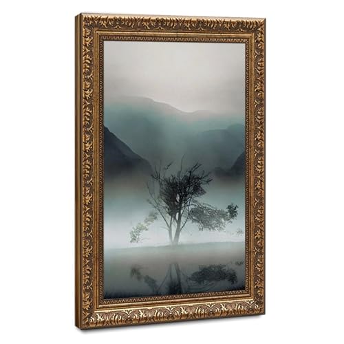 Paysage brumeux en affiche déco murale pour salon moderne et chambre cosy