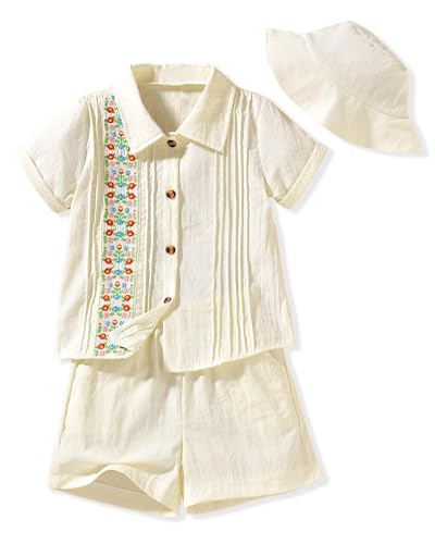 Image of HIHA Toddler Boys Mexican Embroidered Short Set 2-7 Years
