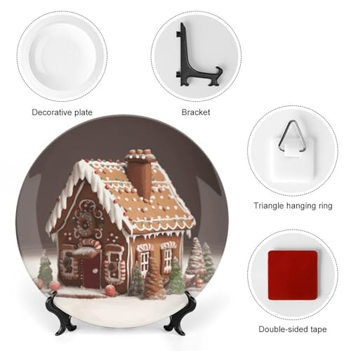 Plato decorativo Gingerbread House porcelana 7 pulg miniatura 3