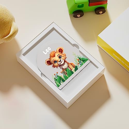 Lámpara de noche acrílica personalizada con luz león miniatura 5