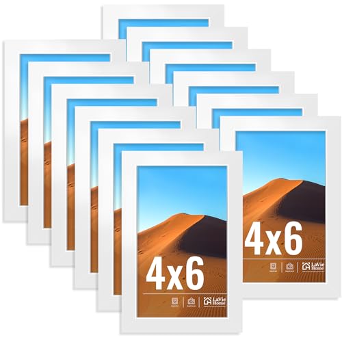 Image of LaVie Home 4x6 Picture Frames Set of 12,Frame for 4x6 Pictures,Photo Frames for Wall Mounting or Table Top Display,White