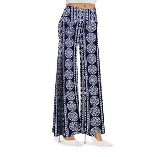 Arolina Women's Stretchy Wide Leg Palazzo Lounge Pants Casual Comfy High Waist Palazzo Pants XX-Large Chakra Blue