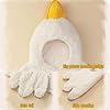 Goose Blanket Hoodie Onesie, Fleece Oversized Wearable Blanket Hoodie with Sleeves and Goose Feet Slippers,M-Height #3