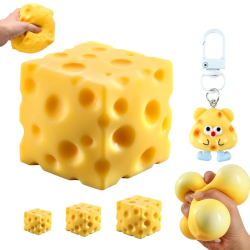EUHBLE Cheese Toy 2.2in Cheese Block Squeeze Toy | Ultra-soft, quick-rebound str...
