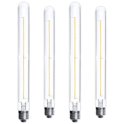 BRIMAX Ampoules LED dimmables, T30 30CM*3CM, Douille E27, 2700K blanc chaud, 8W 800 lumens, AC220-240V, Lampe tubulaire en verre, Punk Moderne Suspensions Appliques, lot de 4