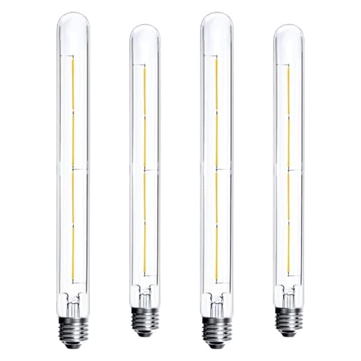 BRIMAX Dimmbare Stabform LED Glühbirnen, T30 30CM*3CM, E27 Fassung, 2700K Warmweiss, 8W 800 Lumen, AC220-240V, Glas Röhrenförmige Leuchte, Punk Modern Hängeleuchten Wandlampen, 4er set