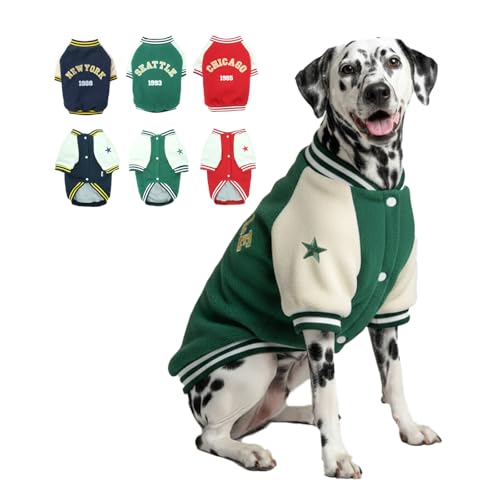 LUVMOJO XXL Dog Winter Varsity Jackets – Fleece Warm Coats for All Breeds Puppies, Thick Lined...