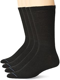 Dr. Scholl's Women's Guaranteed Comfort Diabetic and Circulatory crew 4 Pack Socks ,Black, 4-10