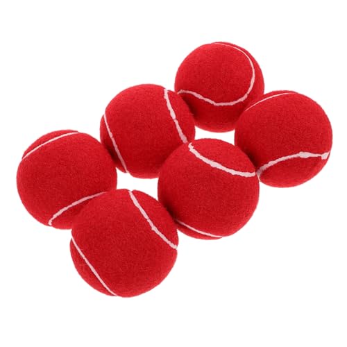 Hemobllo Pelotas de Tenis para Principiantes Niñas Pelotas Elásticas de Goma Rojas Entrenamiento Colorido y Ligero Accesorio Deportivo para Práctica de Servicio de Unidades