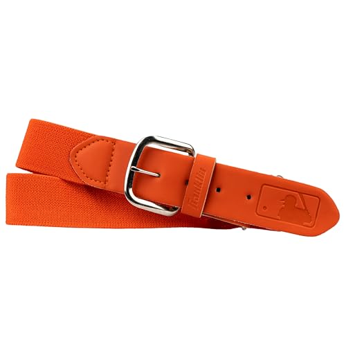 Franklin Sports MLB Adult + Youth Baseball Belt - Belt for Teeball Baseball + Softball - Boys + Girls Adjustable Size Adult + Youth Belt for Baseball + Softball Pants - 22 to 42 Inch Waist - Orange