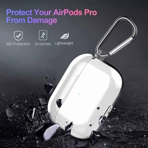 Image of PLUK for Apple AirPods Pro 3 Generation(2025) Soft Silicone Case Cover Shockproof Protective Silicone 360 Full Protection Dust-Proof Shockproof Case Cover with Hook (Case Only) - Transparent Clear