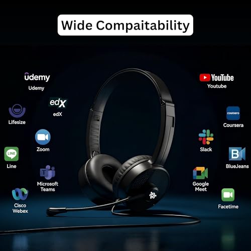Image of Metaind Wired USB Headphone with Noise Cancelling Mic | HD Sound & Comfort for Zoom, Teams & Call Centers | USB Headset for PC & Laptop | Model: Meta MT50 (Black)