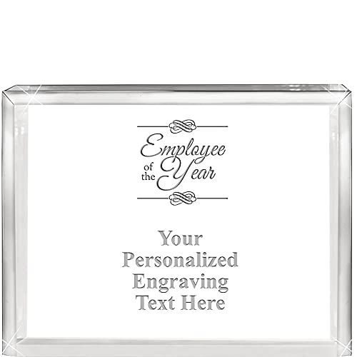 Crown Awards Employee of The Year Acrylics - 4" H x 5" W Horizontal Billboard Acrylic Trophy Employee of The Year Presentation Trophy, Engraving Included Prime