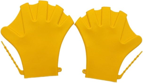 Kids Aquatic Gloves Swimming Gloves Swimming Webbed Gloves Silicone Fitness Waterproof Training Surfing Diving Handwear 70-90mm Yellow