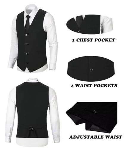 Mens 3 Piece Tweed Suit Herringbone Retro Wool Blend Blazer Vest Tuxedos Set with Pants for Business3