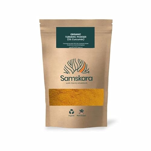 Curcuma en polvo BIO 5% curcumina grado Potente Ayurvedico Ceremonial | Ayuda para la indigestión | Para uso cocina y externo sobre piel | Samskara Cover
