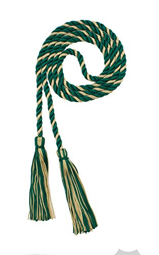 Image of Graduation Honor Cord - DK Green /OLDGOLD - Every School Color Available - Made in USA