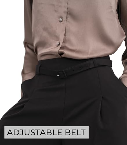 Black Wide Leg Tuytsi Pant, Culottes Womens Casual High Waist Wide Leg Pants, Slacks for Women3