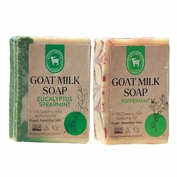 Honey Sweetie Acres Eucalyptus Mint & Peppermint Goat Milk Soap 2-Pack