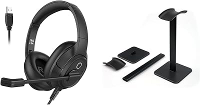 EH2 Black Headset with ENC, Over- Ear Computer Headphones for Professional Calling Headphone Stand, Balck