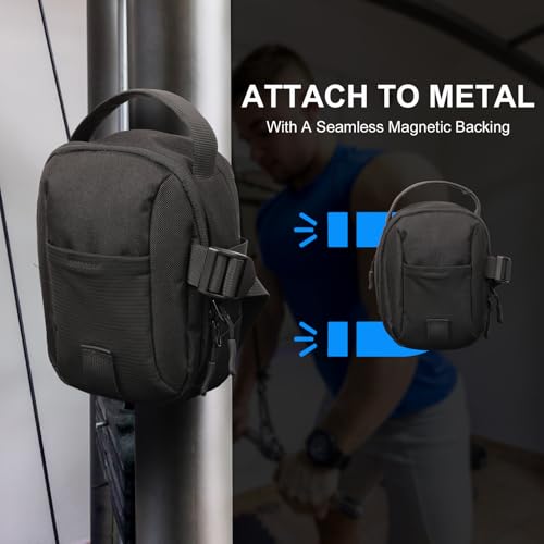 JINKEY Magnetic Gym Bag, Large Capacity Fitness Bag with Crossbody Strap, Waterproof Nylon Portable Water Bottle Pouch with Phone Pocket Kettle Bags Holder For Men and Women Running Hiking and Gym2