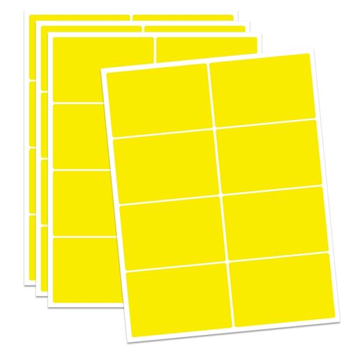 Étiquettes autocollantes rectangulaires amovibles jaune Ououstate pour marquage de cartons 256 u