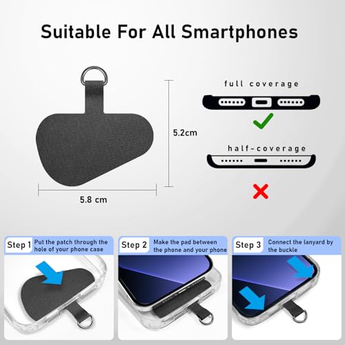 Image of ROCONTRIP Phone Lanyard Universal Crossbody Cell Phone Lanyards Multifuctional Nylon Patch Adjustable Shoulder Neck Strap Compatible with Most Smartphones