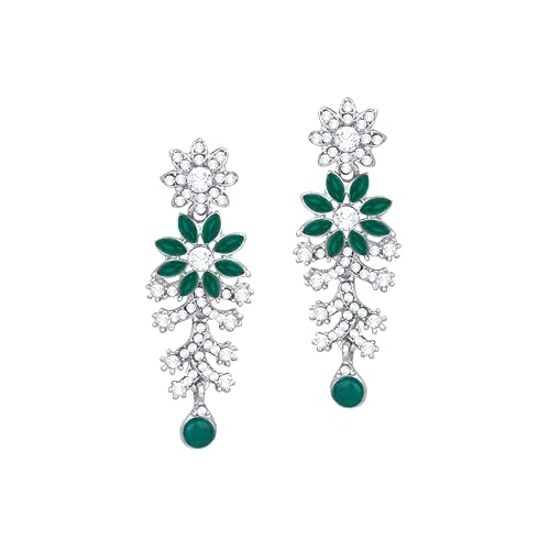 Image of Atasi International Diamond Necklace Jewellery Set for Women with Earrings and Maang Tikka for Wedding, Party, Engagements & Festivals