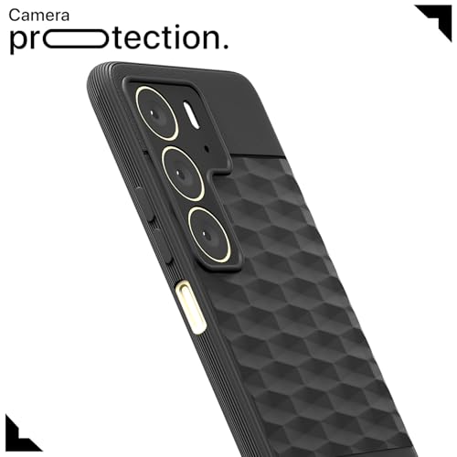 Image of Outlouders Bumper Case for Realme C75 | Full Camera Protection | TPU Soft Flexible Shockproof Back Cover (Black)
